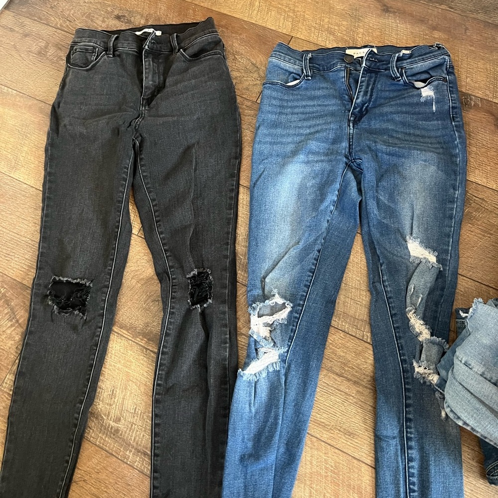 PACSUN RIPPED SKINNY JEANS BUNDLE, WAIST 24 AND 25, GOOD CONDITION